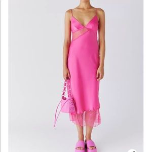 Pink maxi urban outfitters slip dress